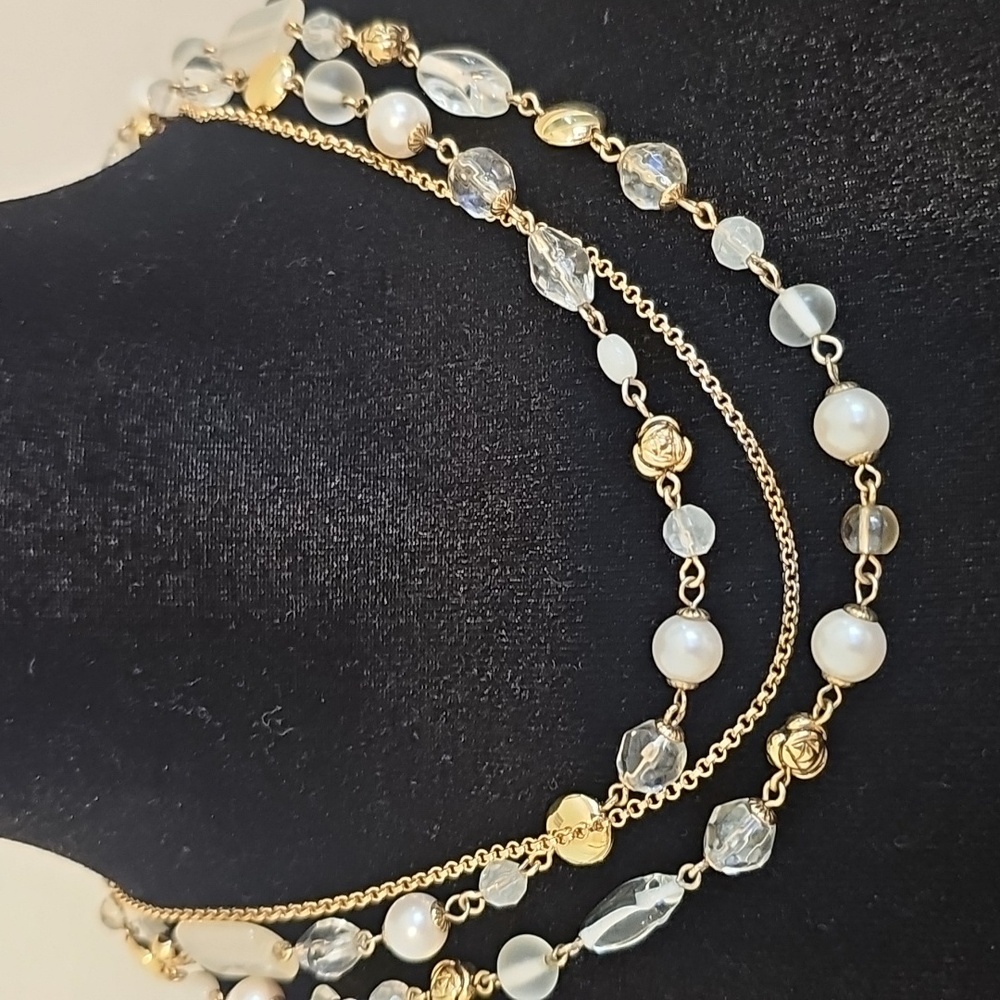 Lia Sophia Gold and Faux Pearl Layered Necklace - Picture 2 of 3